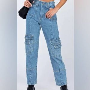 Lioness Blue Cargo Jeans